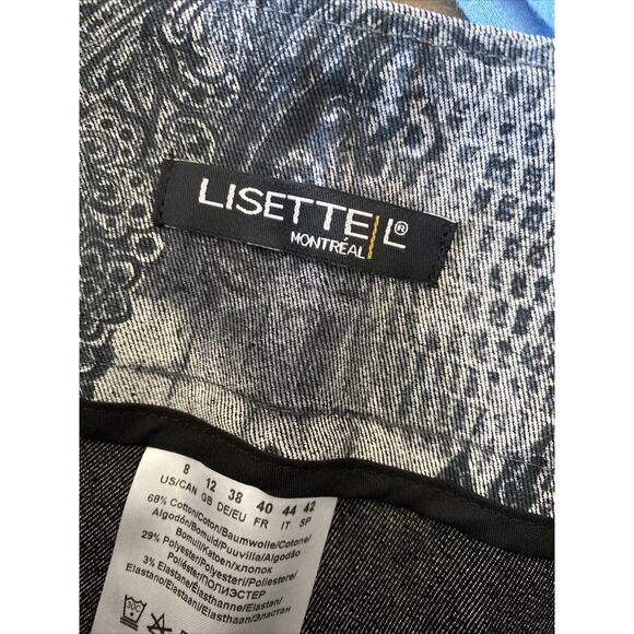 Lisette Montreal Womens 8 Green Paisley Straight Leg Pants Quiet Luxury - Picture 6 of 7